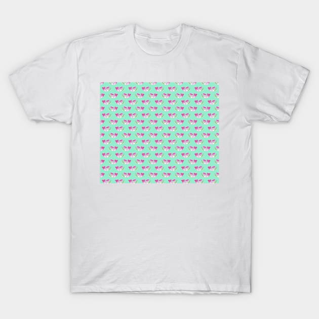 Watermelon Axolotl Pattern T-Shirt by saradaboru